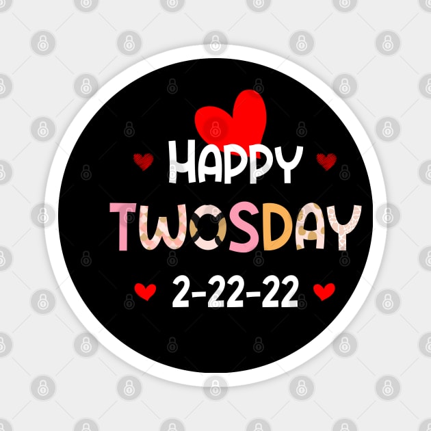 Teaching On Twosday 2/22/2022 Leopard Heart Twosday T-Shirt Magnet by soufibyshop